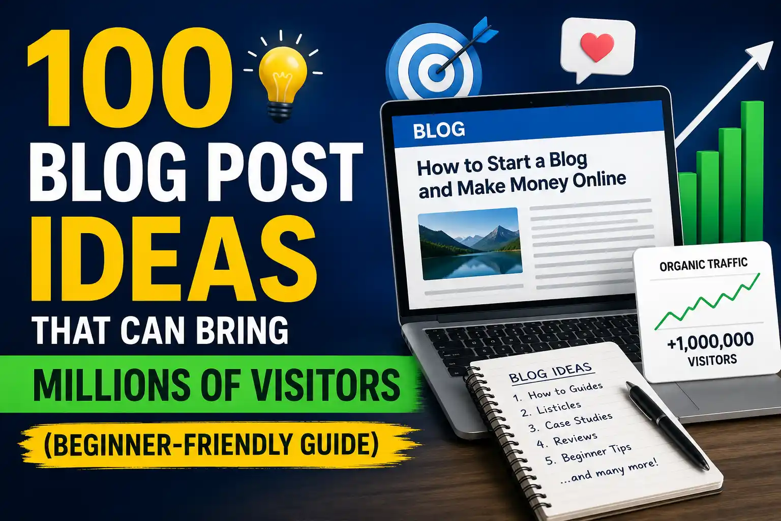 100 Blog Post Ideas That Can Bring Millions of Visitors (Beginner-Friendly Guide)